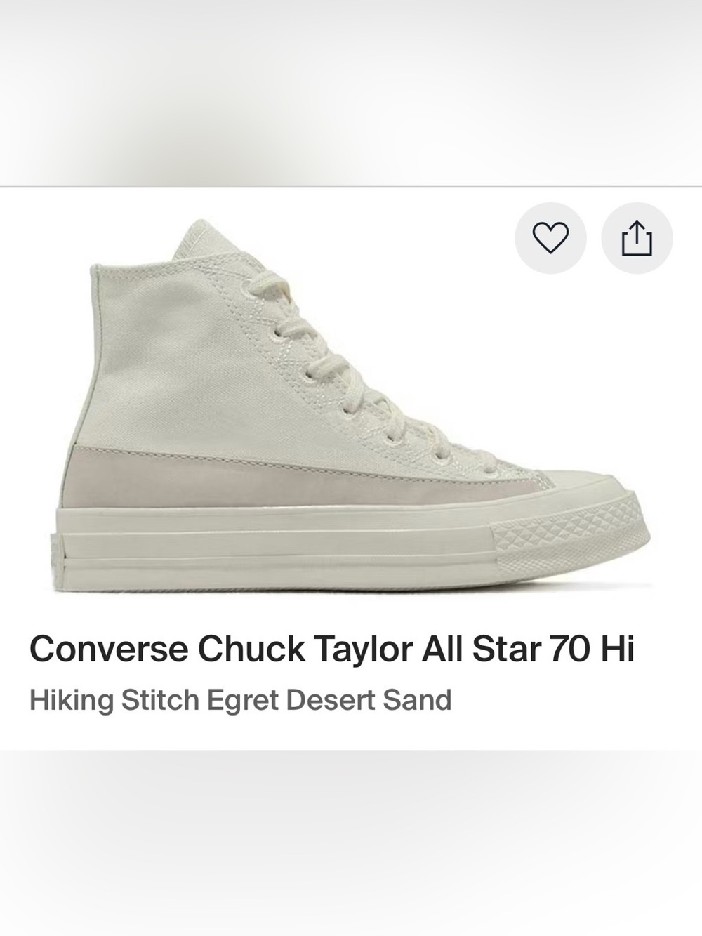 Converse Chuck Taylor All Star 70 Hi ‘Beige’ NWOB (Limited Stock Online) - Picture 5 of 6